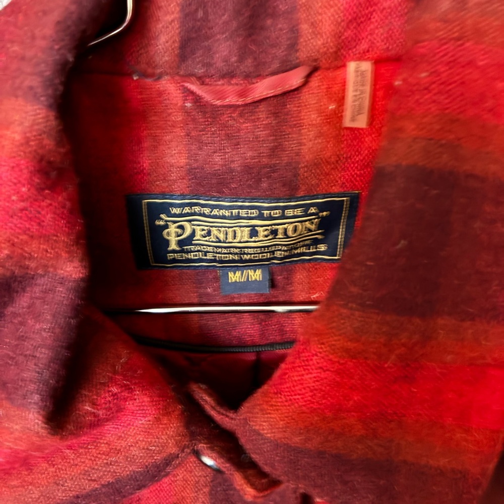 Pendleton-Red Plaid Wool Pea Coat - image 7
